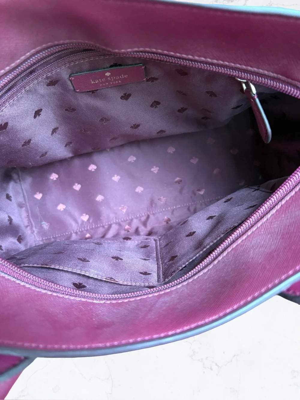 kate spade Melanie Cranberry Saffiano Leather Tote Bag